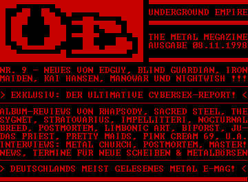 THE METAL MEGAZINE AUSGABE IX (08.11.1998)