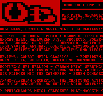 DER METAL MEGAKULT AUSGABE X (22.12.1998)