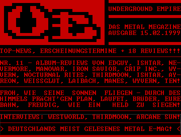 THE METAL MEGAZINE AUSGABE XI (15.02.1999)