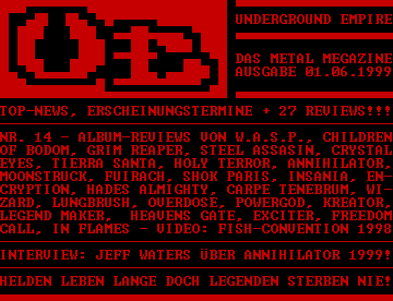 THE METAL MEGAZINE AUSGABE XIV (01.06.1999)