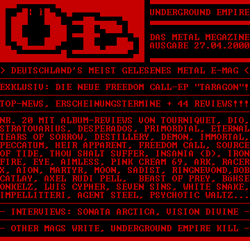 THE METAL MEGAZINE AUSGABE XX (27.04.2000)