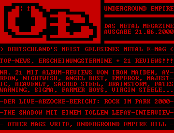 THE METAL MEGAZINE AUSGABE XXI (21.06.2000)